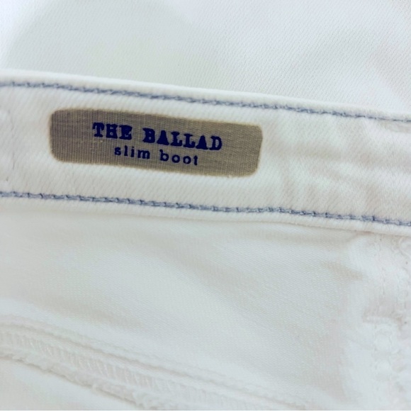 AG Adriano Goldschmied Ballad Slim Boot White Jeans Size 27R Made USA Casual EUC - Picture 9 of 13